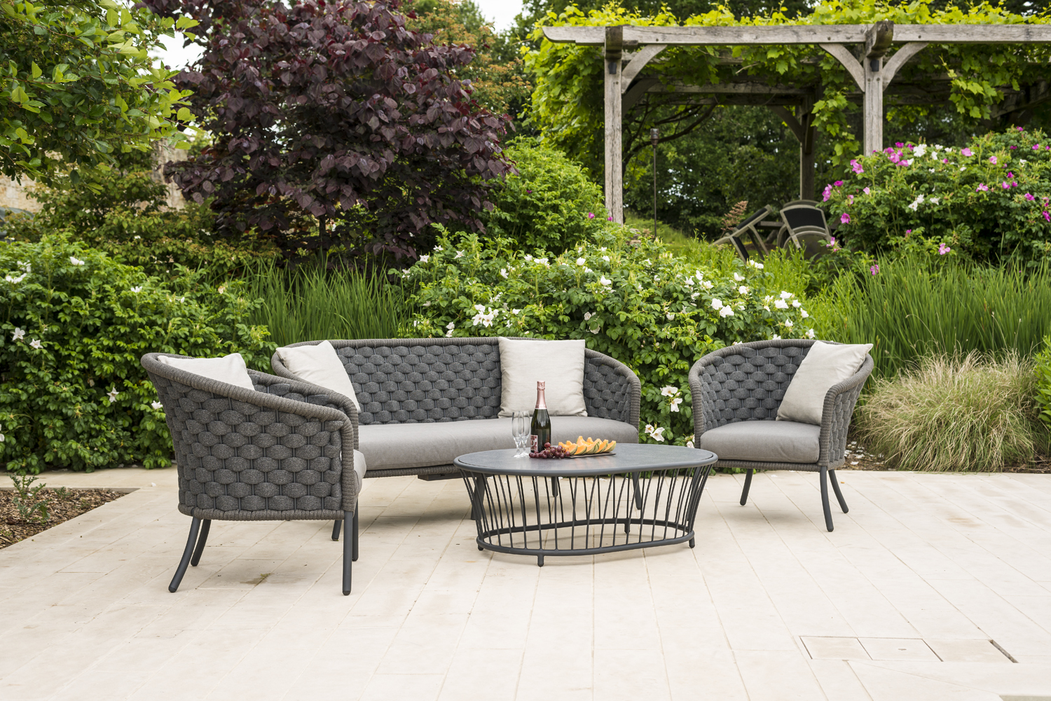 Deans Furnishers Garden Furniture Luxe Lounge Set Grey
